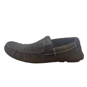 Barbour Men Size 8 Monty Moccasin House Slippers Classic Tartan Green Cozy Comfy